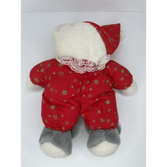 Vintage House of Lloyd 1991 Christmas Teddy Bear Plush Glow In The Dark Slippers - Picture 4 of 8